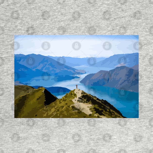 Roy's Peak Track Wanaka New Zealand Digital Painting by gktb